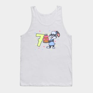 I am 7 with bunny - girl birthday 7 years old Tank Top